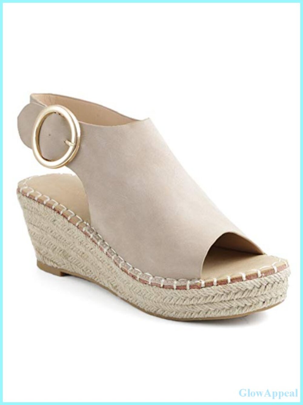 Womens Espadrille Wedge Sandal Slingback Open Toe Buckle Summer Beach